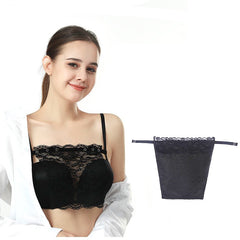 3 PCS Women Tops Camisole Bra Insert Wrapped Chest Decoration Lace Transparent One-Piece Leak Proof Sticker Neckline Cover Up Tube Top