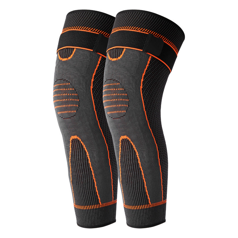 A Pair Sport Full Leg Compression Sleeves Knee Braces With Strap