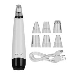 Electric Blackhead Removal Vacuum Suction Instrument Face Pore Cleaner with 6 Replaceable Heads