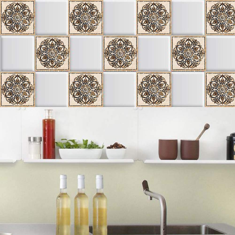 36PCS 3D Diagonal Tile Sticker, Adhesive Decal Removable DIY Wall Transfers Stickers Tile Decoration for Living Room Kitchen Home Decor