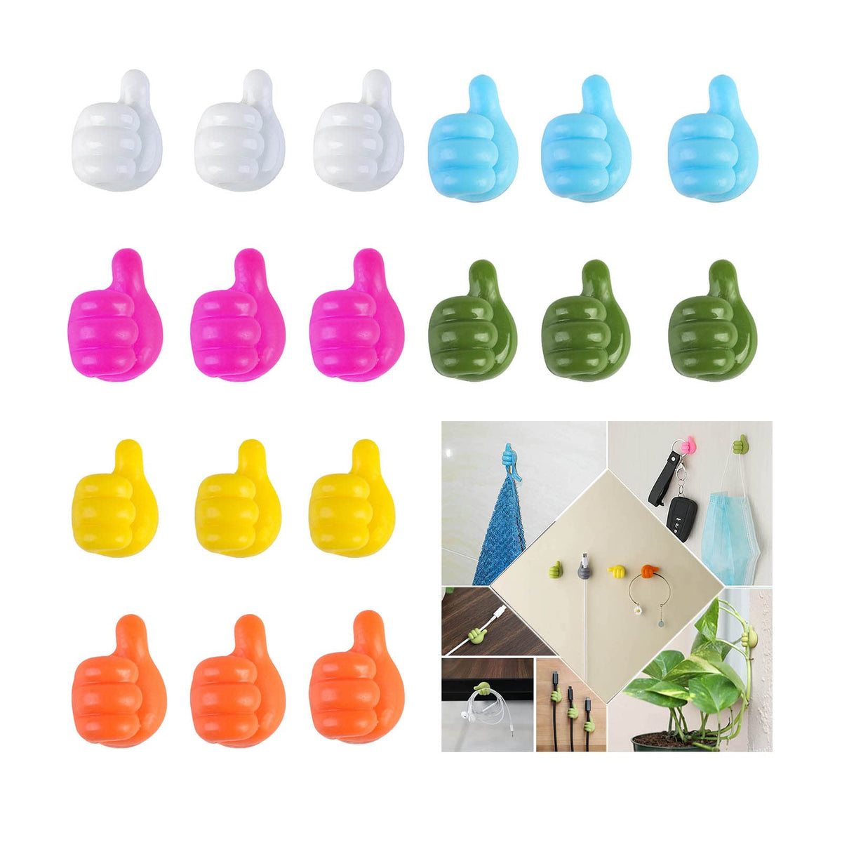 30 PCS Novel Creative Adhesive Thumb Hook Wall Hangers