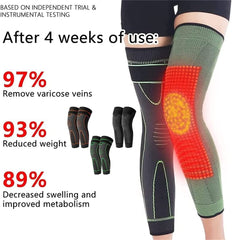 A Pair Sport Full Leg Compression Sleeves Knee Braces With Strap