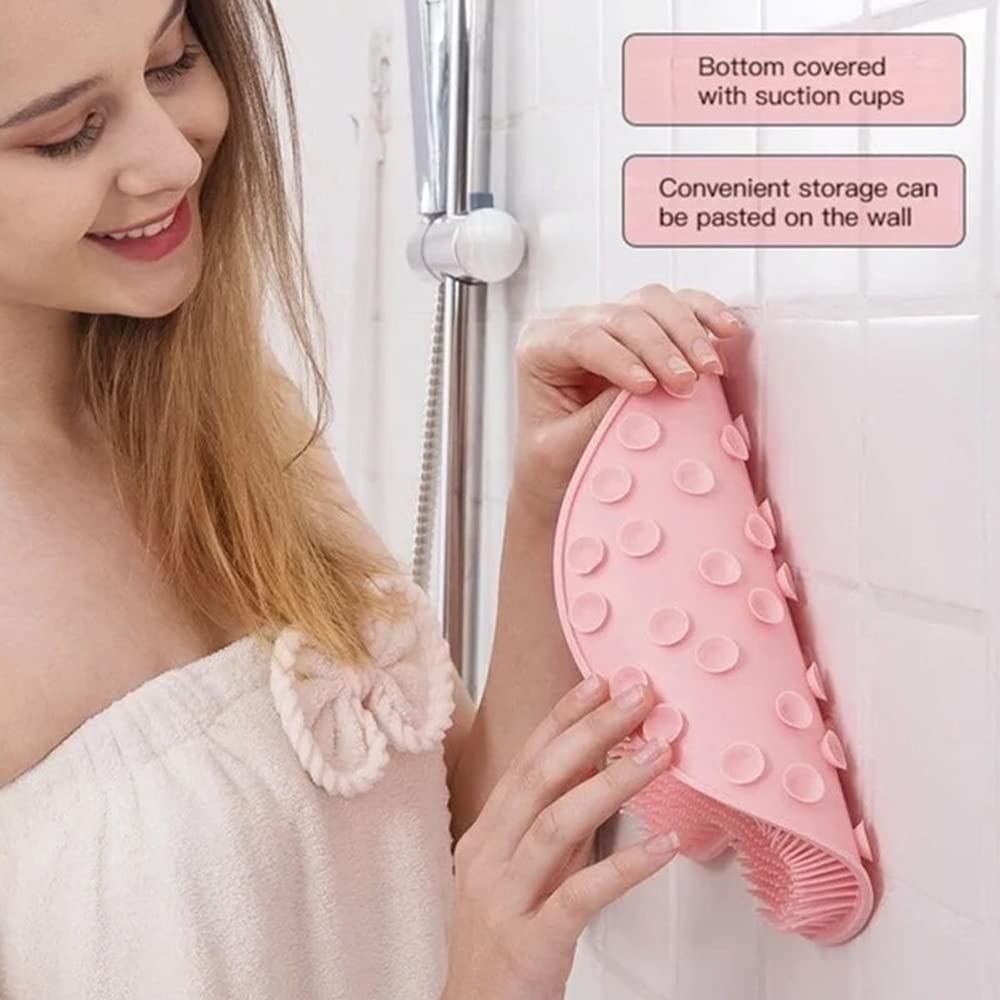 Larger Shower Foot & Back Scrubber, Massage Pad Mat with Non-Slip Suction Cups - Cleans,Exfoliation