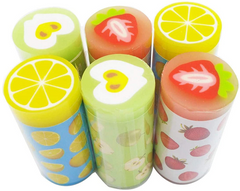 6 PCS Cute Erasers Cylindrical Shaped Kawaii Erasers for Kids Students