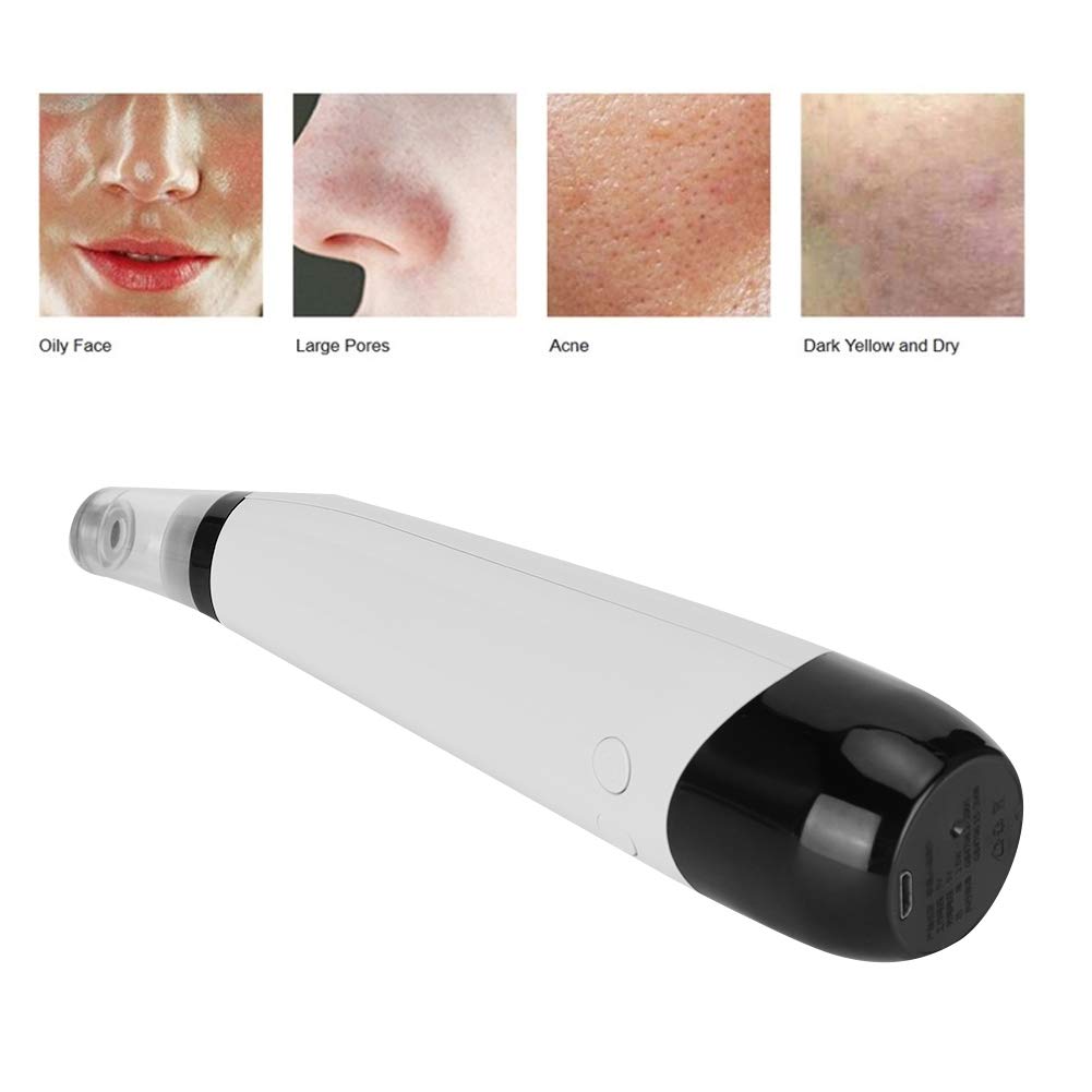 Electric Blackhead Removal Vacuum Suction Instrument Face Pore Cleaner with 6 Replaceable Heads