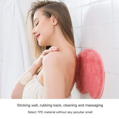 Larger Shower Foot & Back Scrubber, Massage Pad Mat with Non-Slip Suction Cups - Cleans,Exfoliation