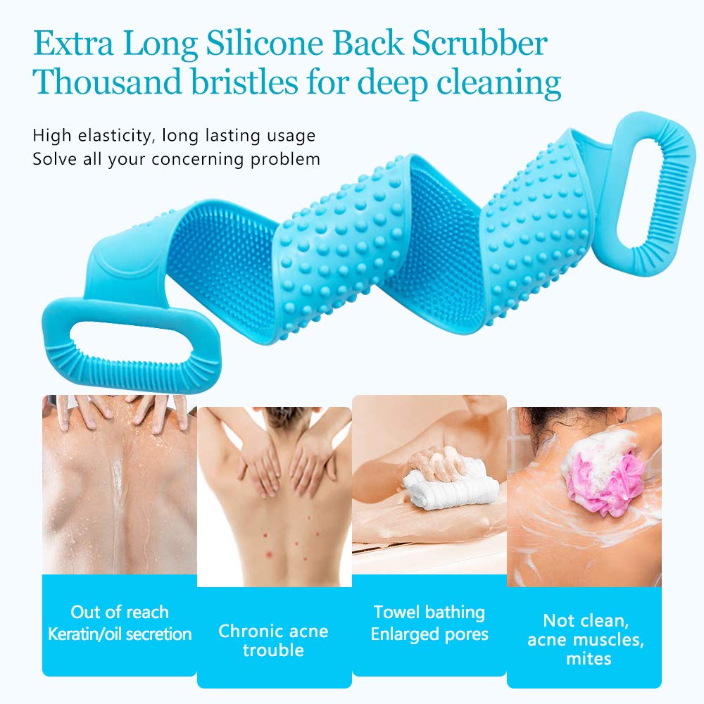 Back Scrubber Silicone Shower Brush for Man and Women