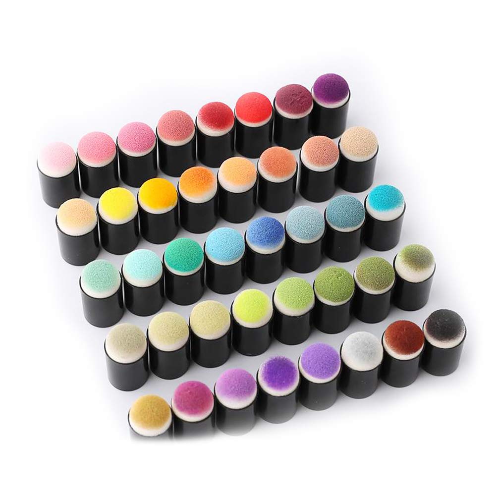 40pcs Finger Sponge Daubers Set Painting Finger Sponges with Storage Case for Crafts Drawing Ink Chalk Card