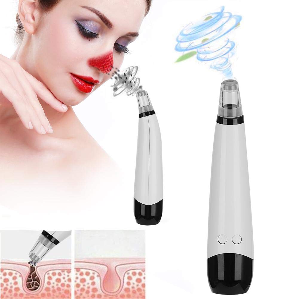 Electric Blackhead Removal Vacuum Suction Instrument Face Pore Cleaner with 6 Replaceable Heads